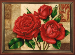 Вышивка бисером Красные розы 